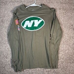 Nike NFL New York Jets Long Sleeve Salute‎ To Service Shirt Football Green M